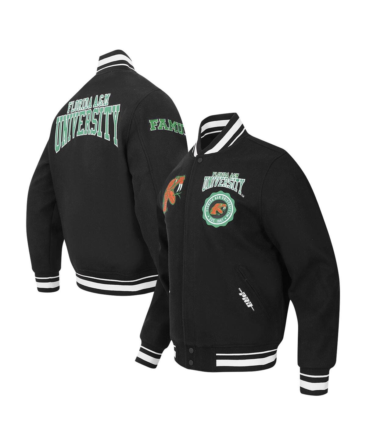 Men's Black Florida A & M Rattlers Crest Wool Full-Zip Jacket - Black