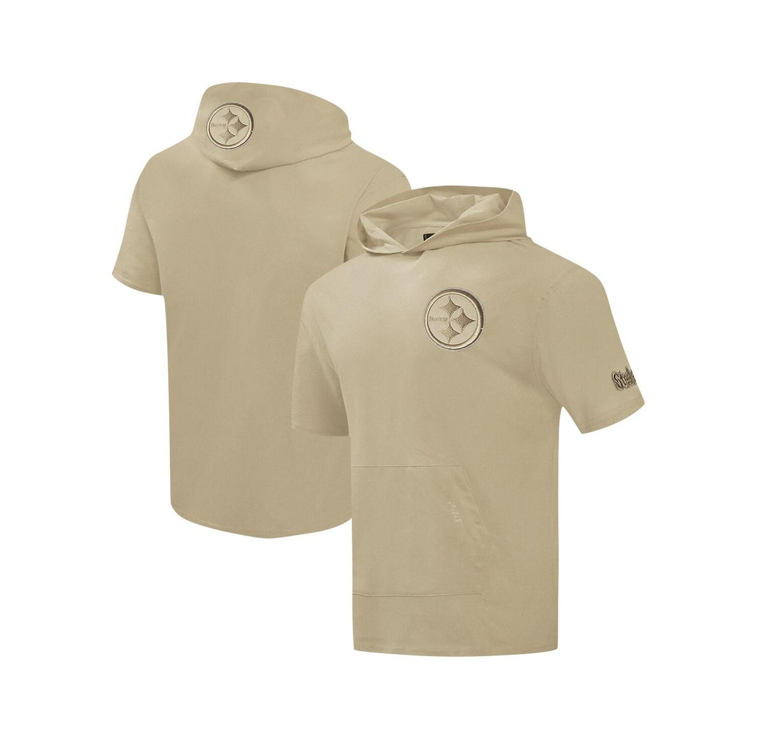 Men's Tan Pittsburgh Steelers Neutrals Capsule Short Sleeve Pullover Hoodie