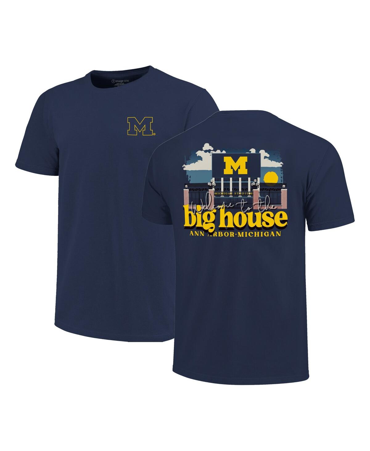 Men's Navy Michigan Wolverines Big Tall Stadium Gates Hyper Local Core T-Shirt - Navy