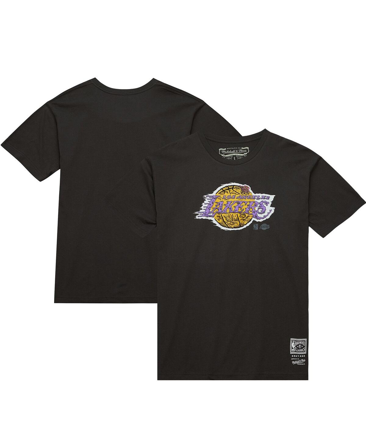 Men's Black Los Angeles Lakers Hardwood Classics Deconstructed T-Shirt - Black