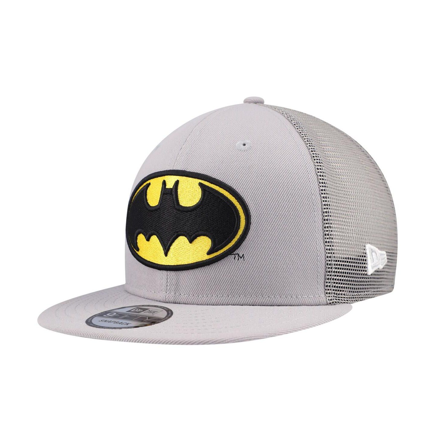 Мужская кепка New Era Gray Batman 9FIFTY Snapback Trucker Hat — фото 1