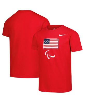 Nike - Big Boys and Girls Red U.S. Paralympics Core T-Shirt