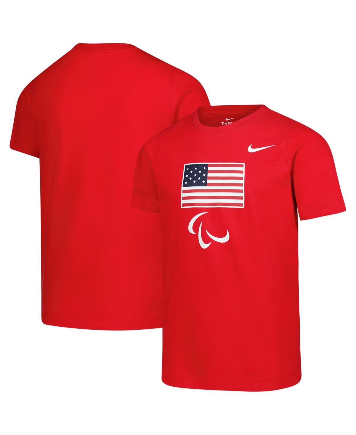 Nike Big Boys And Girls Red U.s. Paralympics Core T-shirt In Red