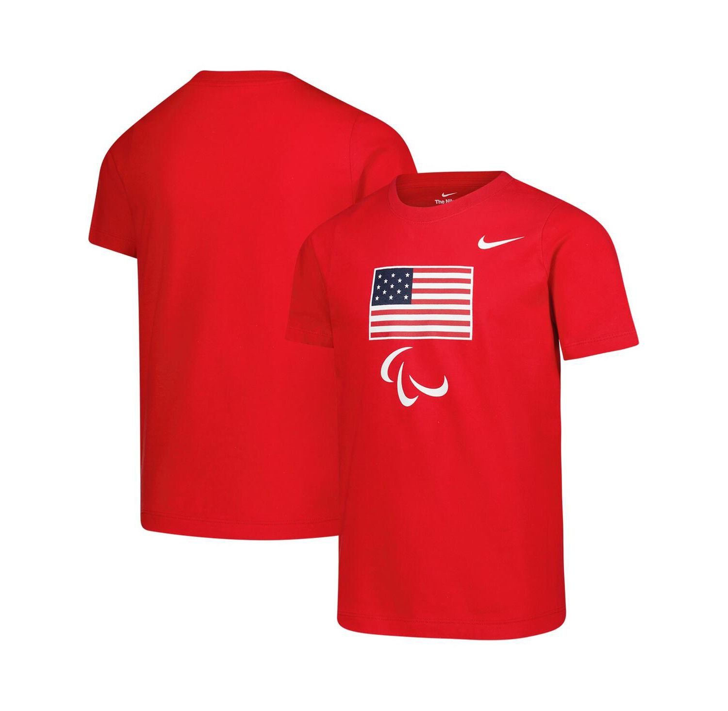Big Boys and Girls Red U.S. Paralympics Core T-Shirt