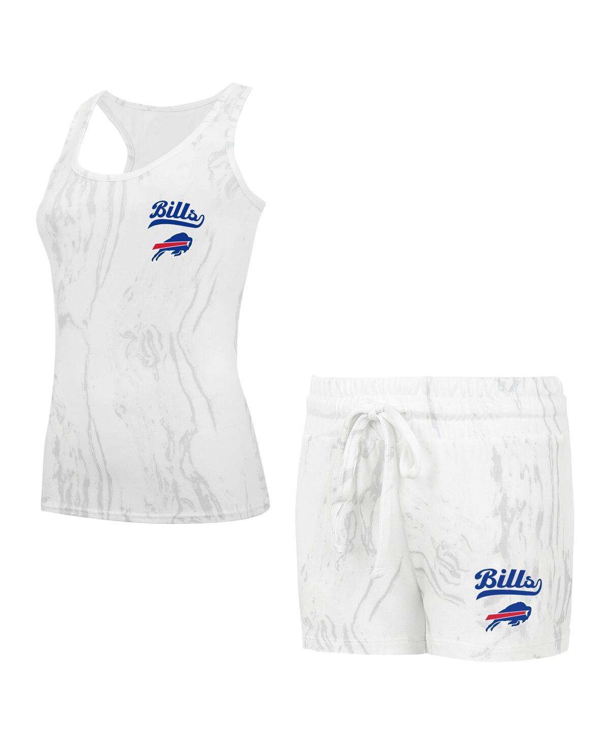 Women's 2-Piece White Buffalo Bills Plus Size Quartz Tank Top and Shorts Set - White