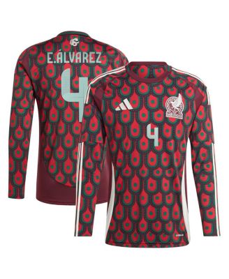 adidas - Men's Edson Alvarez Burgundy Mexico National Team 2024 Home Replica Player Long Sleeve Jersey