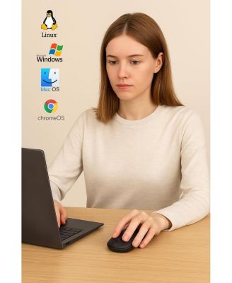 Computer Mouse Wireless, 2.4G Slim USB Wireless Mouse (Black)