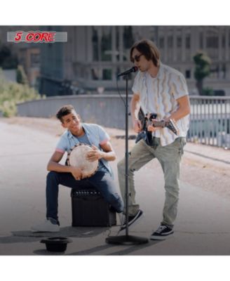 Mic Stand Floor Pair Adjustable Heavy Weight Microphone Stands Round Base