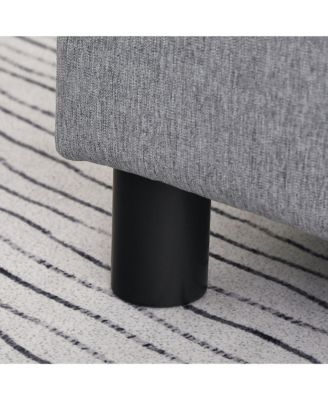 16” Cubed Modern Linen Fabric Pouf Footrest Ottoman Furniture