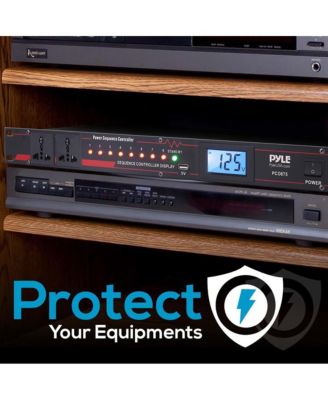 Power Sequence Controller - Pro Electronics Power Supply Conditioner Sequencer with LCD Display, USB Power Charge, Rack Mountable