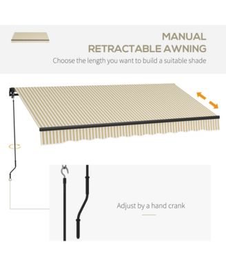 Outsunny 8' x 6.5' Patio Retractable Awning Sunshade Shelter, Beige