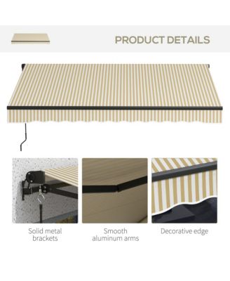 Outsunny 8' x 6.5' Patio Retractable Awning Sunshade Shelter, Beige