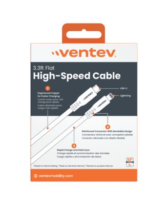 Flat USB-C to Apple Lightning High Speed Tangle-Free 3 Foot Cable