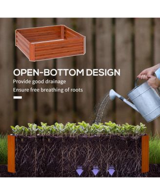 Set of 2 Raised Garden Bed Galvanized Planter Box, 23.5" L x 23.5" W x 12" H.