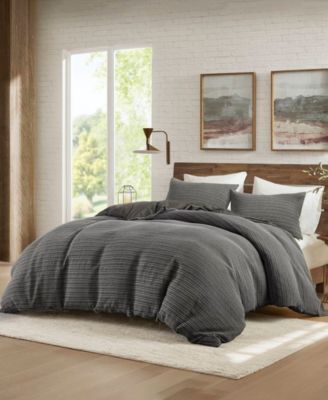 Lyon Waffle Washed 3-Pc. Duvet Cover Set, King/California King