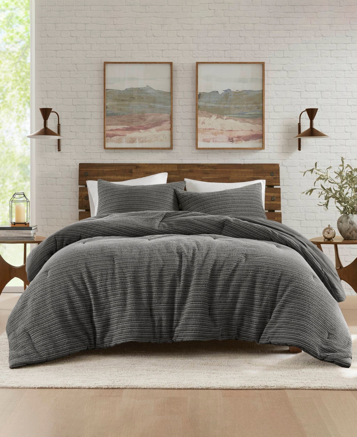 Woolrich Lyon Waffle Washed 3-pc. Comforter Set, Full/queen In Gray