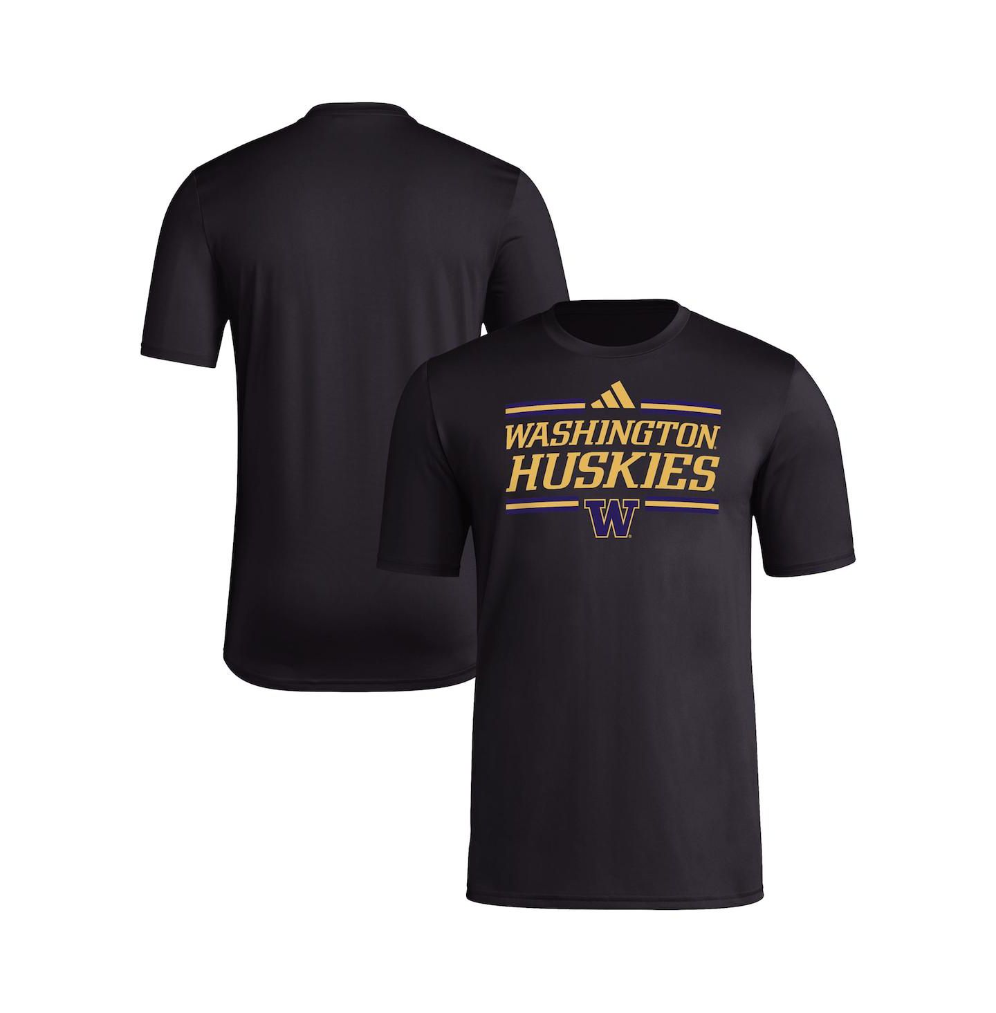 Мужская футболка adidas Black Washington Huskies Strategy Pre-Game — фото 1