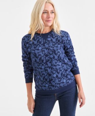 Style & Co - Women's Fleece Floral-Print Sweatshirt