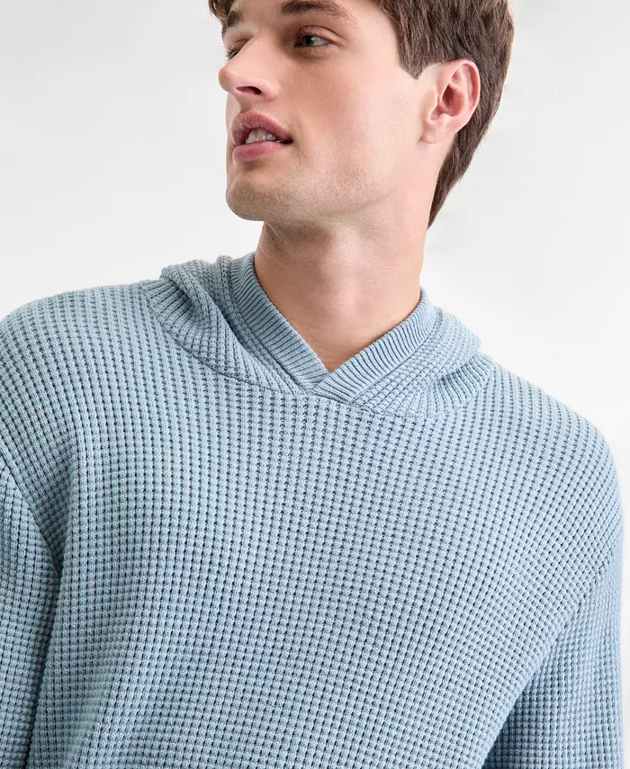 Men's Waffle-Knit Pullover Hoodie - thumbnail 3