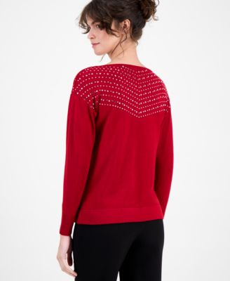 Women's Embellished Drop-Shoulder Sweater