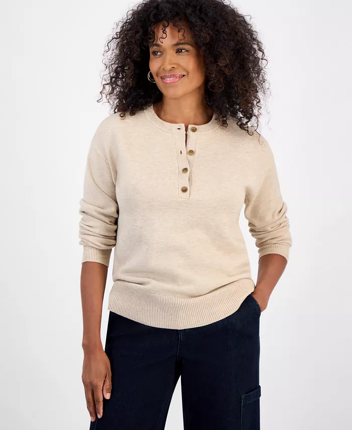 Women's Henley Sweater - thumbnail 5