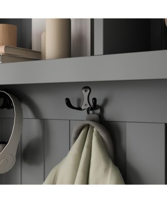 Grey countryside style multifunctional hall tree clothes hat rack