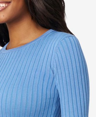 Women's Crewneck Ribbed-Knit Sweater 