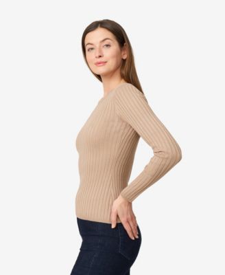 Women's Crewneck Ribbed-Knit Sweater 