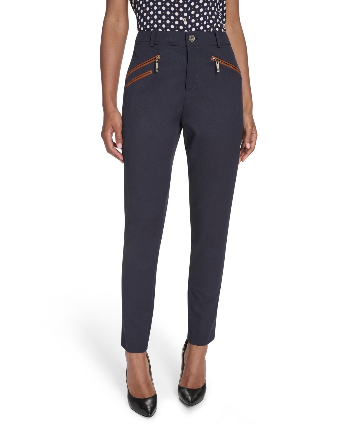 Tommy Hilfiger Women's Slim Mid-rise Ankle Riding Pant In Blue
