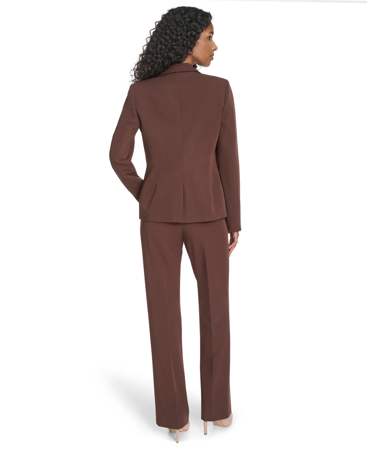 Tommy Hilfiger Women's Flex Solid Twill One Button Blazer In Brown
