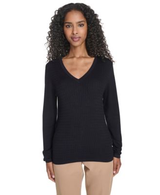 Women's V-Neck Cable Sweater