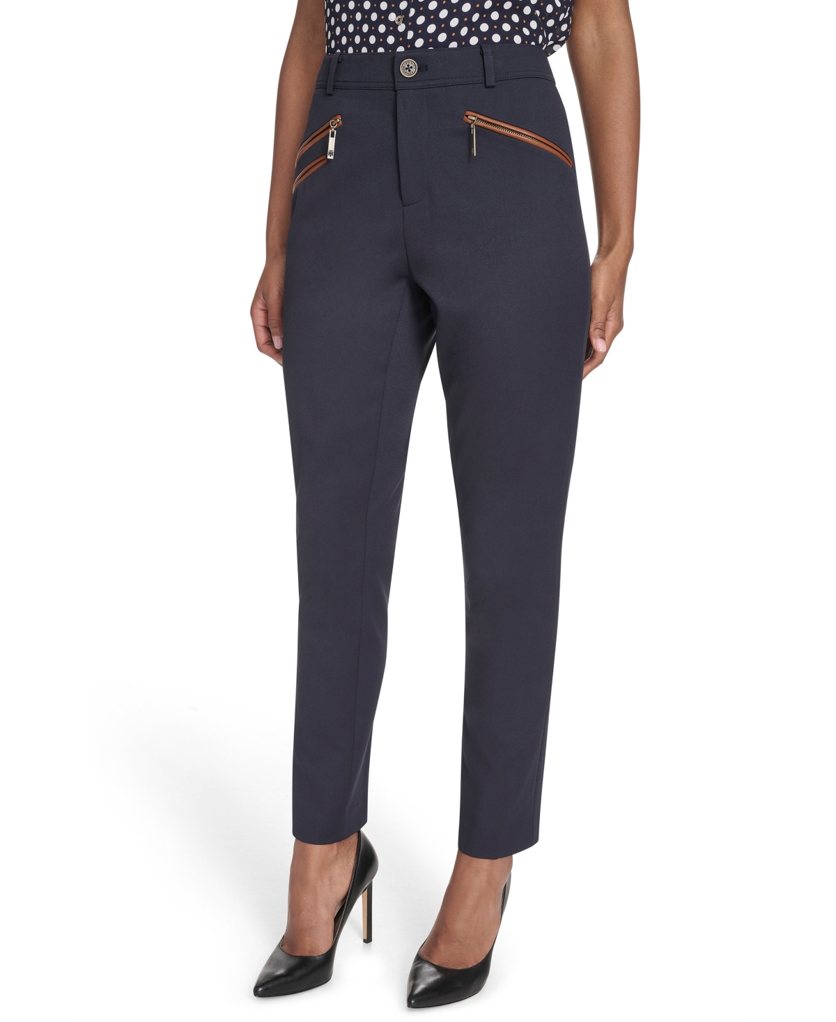 Tommy Hilfiger Women's Slim Mid-rise Ankle Riding Pant In Blue