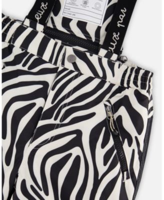 Girl Two-Piece Play Snowsuit Off-White with Printed Pants - Child