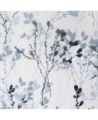 2 Piece Shabby Chic Cherry Blossom Designed Airy Sheer Rod Pocket & Back Tab Curtain Panels - 63 in. Long