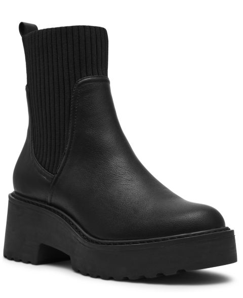 Женские ботинки DV Dolce Vita Zepplin Lug Sole Chelsea Booties, цвет: Чёрный гладкий