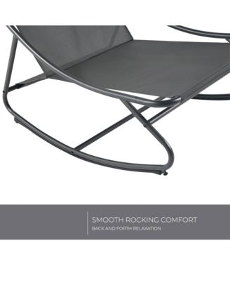 Modern Armless Rocking Chair W/ Breathable Mesh Plush Cushion Steel Frame Package style seat
