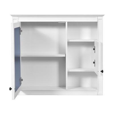 32" Bathroom Wall Cabinet with Mirrored Door and 3 Storage Shelves, Wall Mounted Storage Cabinet