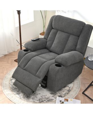  1 Pc   Fabric Upholstered, USB Port, Remote, Cup Holders, Side Pockets   Power Lift, Massage & Heat  Recliner Chair