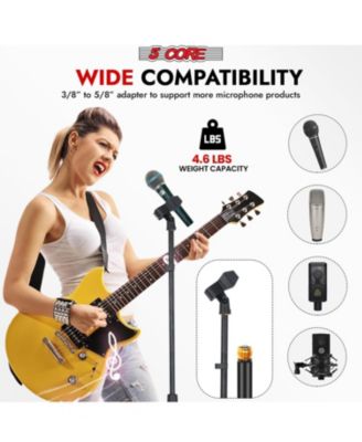 Microphone Stand Floor 4 Pcs Adjustable w Extending Telescoping Boom Arm