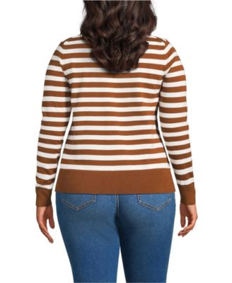 Plus Size Fine Gauge Cotton Cardigan Sweater