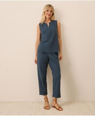 Women's Organic Cotton Coastal Double Gauze Henley Tank
