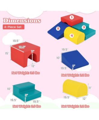 Toddler Climb & Crawl Activity Playset Blocks w/ Waterproof PU Cover EPE Foam Multi-color