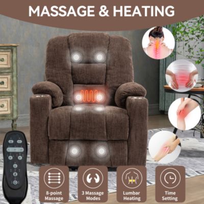 Power Lift Recliner for Elderly with Heat, Massage, USB Port, Side Pocket & Infinite Positions – Ideal Living Room Chair for Comfort