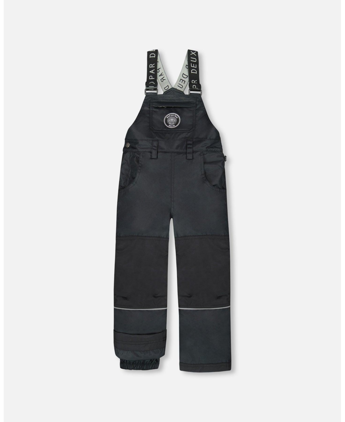 Deux par Kids Unisex Solid Play Overall Snow Bib Black