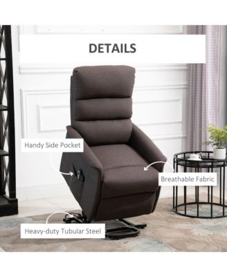 Electric Power Lift Recliner Chair for Elderly, Fabric Lift Chair with Remote Control, Side Pockets for Living Room