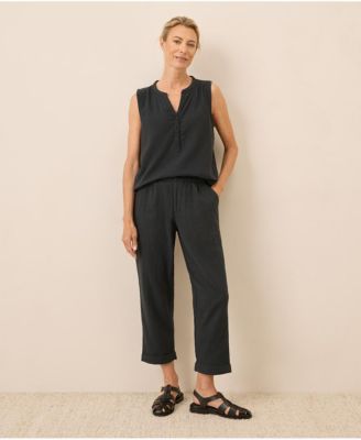 Organic Cotton Coastal Double Gauze Rolled Cuff Pant