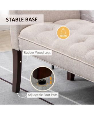 End of Bed Bench with Button Tufted Design, Dark