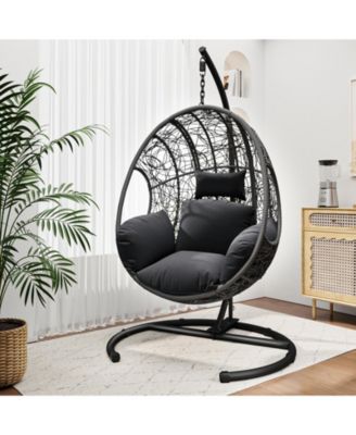 New Comming Outdoor Indoor PE wicker Swing Egg Chair Gray Color