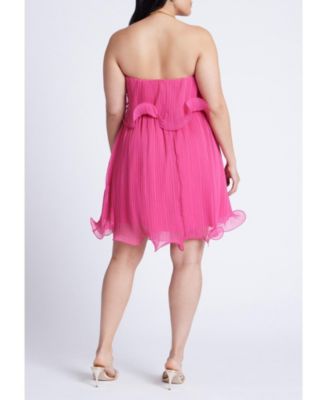 Women's Plus Size Ruffle Hem Mini Dress