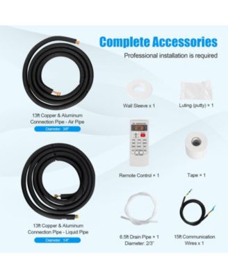 9,000 BTU Cooling, 19 SEER2, 115V Mini Split Air Conditioner & Heater, Wall Mount AC Unit